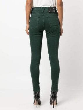 Veronica‎ Beard Debbie High Rise Dark Green Skinny Jeans Size 29